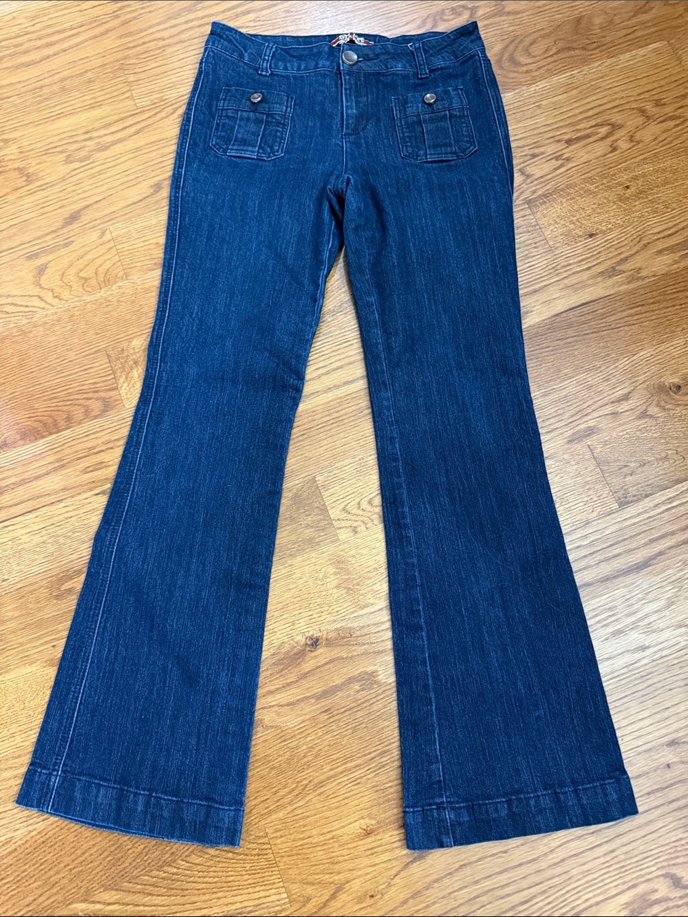 Makers of True Originals Trouser Jeans 28 Dark Wash Wide Leg Flare Stretch